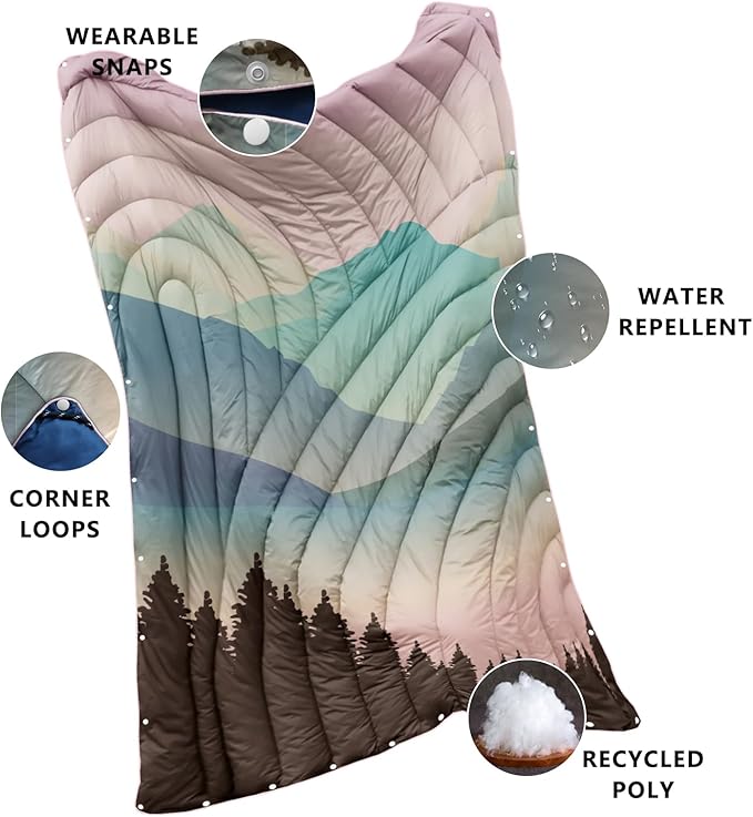 Camping BlanketLightweight Puffy Printed Camping Blanket Packable Outdoor Blanket for CampingTraveling Stadium Hiking Picnics