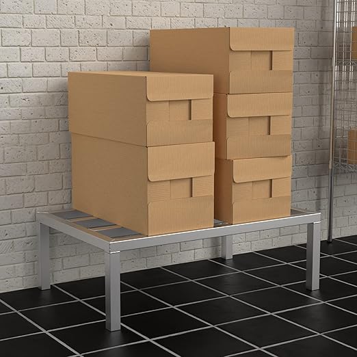 36'' x 24'' x 12'' Aluminum Welded NSF Certified Dunnage Rack - 1715 lb. Capacity for Restaurant Storage Warehouse Garage
