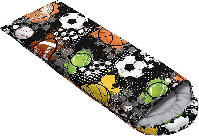 Kids Sleeping Bag for Boys GirlsCute Puppy Print-Lightweight Warm Portable Outdoor Indoor-Waterproof Cold Weather Resistant Sleeping Bag for Camping Hiking