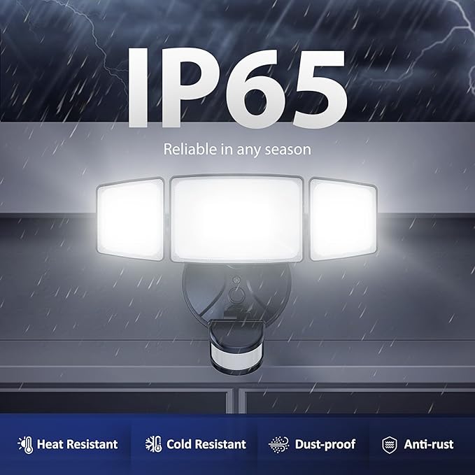 Onforu 2 Pack 75W LED Motion Sensor Outdoor Lights 7000LM Dusk to Dawn Outdoor Lighting 6500K Motion Detector Flood Light IP65 Waterproof Hardwired LED Security Light for Yard Garage