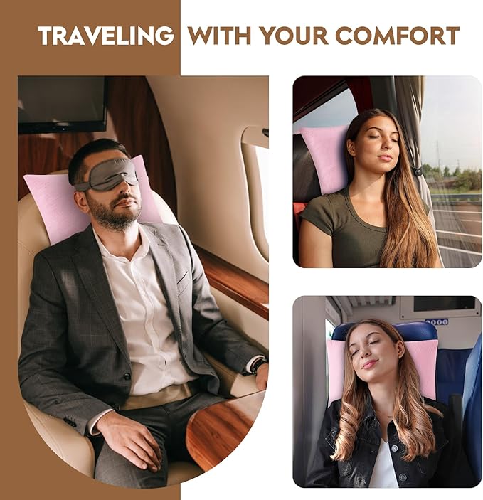 Small Shredded Memory Foam Pillow Camping Pillow Travel Pillow - Compressible Medium Firm Breathable Cover Ideal Backpacking Hiking Airplane and Car (Apricot Pink L)
