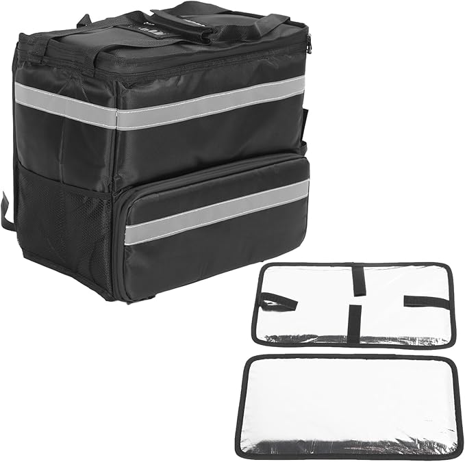 Asixxsix Insulated Food Delivery Bag Expandable Food Delivery Backpack with Water Proof Material for Pizza and Takeout