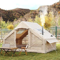 UNIISTRENGH Inflatable Camping Tent Air Glamping Quick Set Up Waterproof Pop Up Tents with Stove Jack Hole and Carry Bag