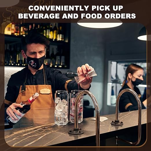 2 Pack Service Rail Single Arm Bar Service Rail Waitress Stall Silver Chrome Finish Tubing Area for Waitstaff to Retrieve Drinks Avoid a Busy and Hectic Crowd for Staff