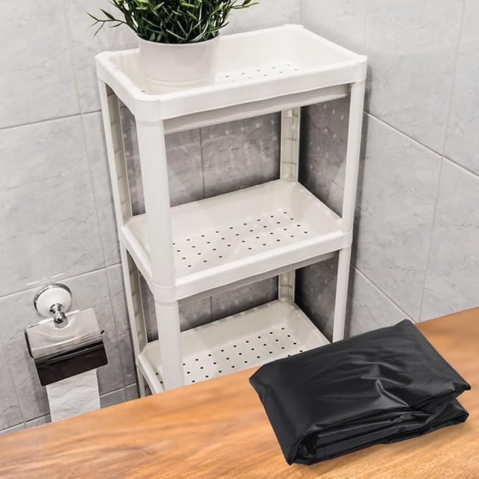 Storage Shelving Unit Cover for -Tier Rack 36L x 18W x 72H See-Through PVC Mesh with Water-Resistant Coating Outdoor Garage Organizer Cover with 3-Way Zippers