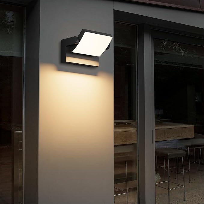 Modern Outdoor Lights 40W Black LED Exterior Light Fixture 3000K Outdoor Wall Sconce IP65 Waterproof Porch Lights for House
