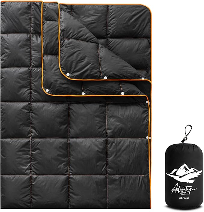 Camping BlanketLightweight Puffy Blanket Packable Down Alternative Throw Blanket Waterproof Windproof for Outdoors Travel Beach Airplane Hiking