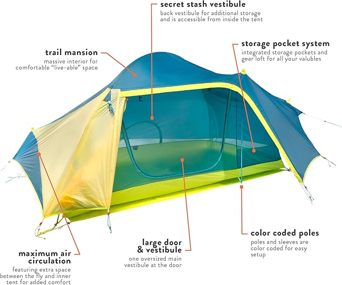 ust highlander 2-person backpacking tent with ultra light design and heavy duty non-free standing waterproof construction for bikepacking yakpacking camping and hiking