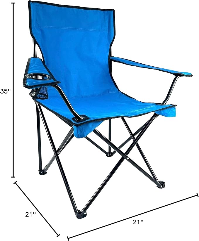 E-Z Living Folding Portable Outdoor Camping Chair[Large] (Blue)