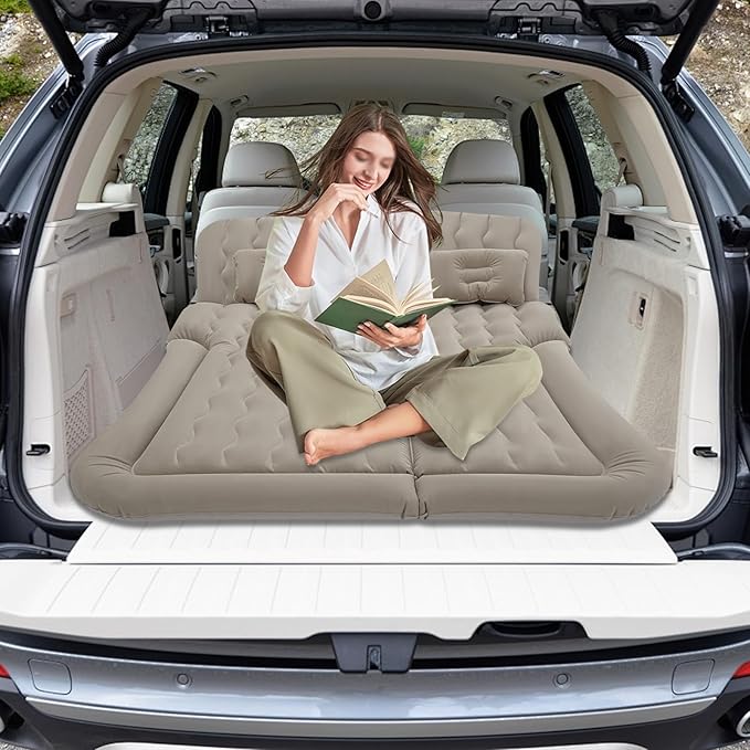 Inflatable Bed Mattress Car Truck SUV Back Seat Sleeping Beds W/Air Pump Set