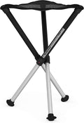 Walkstool - Comfort Model - Black and Silver - 3 Legged Folding Stool in Aluminium - Height 18 to 30 - Maximum Load 440 to 550 Lbs - Made in Sweden