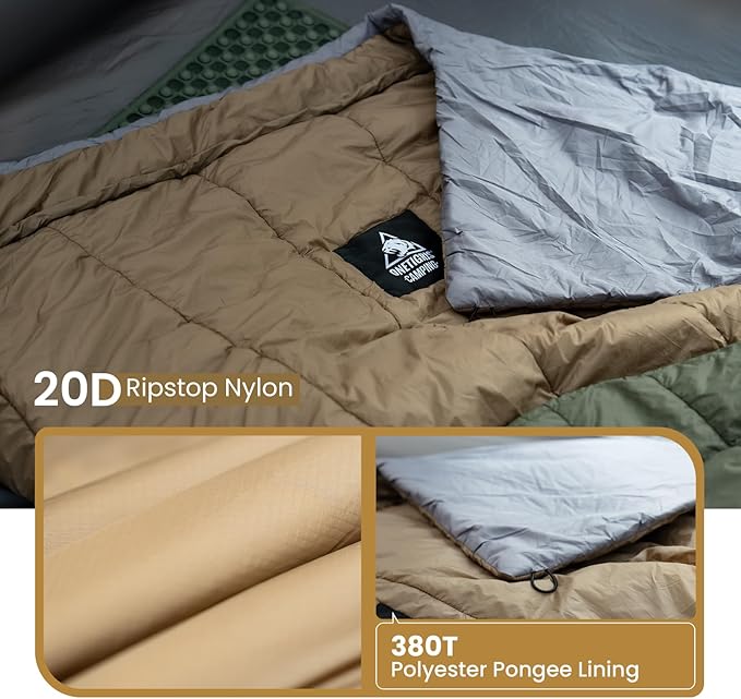 OneTigris Featherlite Ultralight Sleeping Quilt Weighs 35oz Warm Hammock Topquilt 40 Degree with Footbox Perfect for Outback Camping Hiking Backpacking and Hammocks