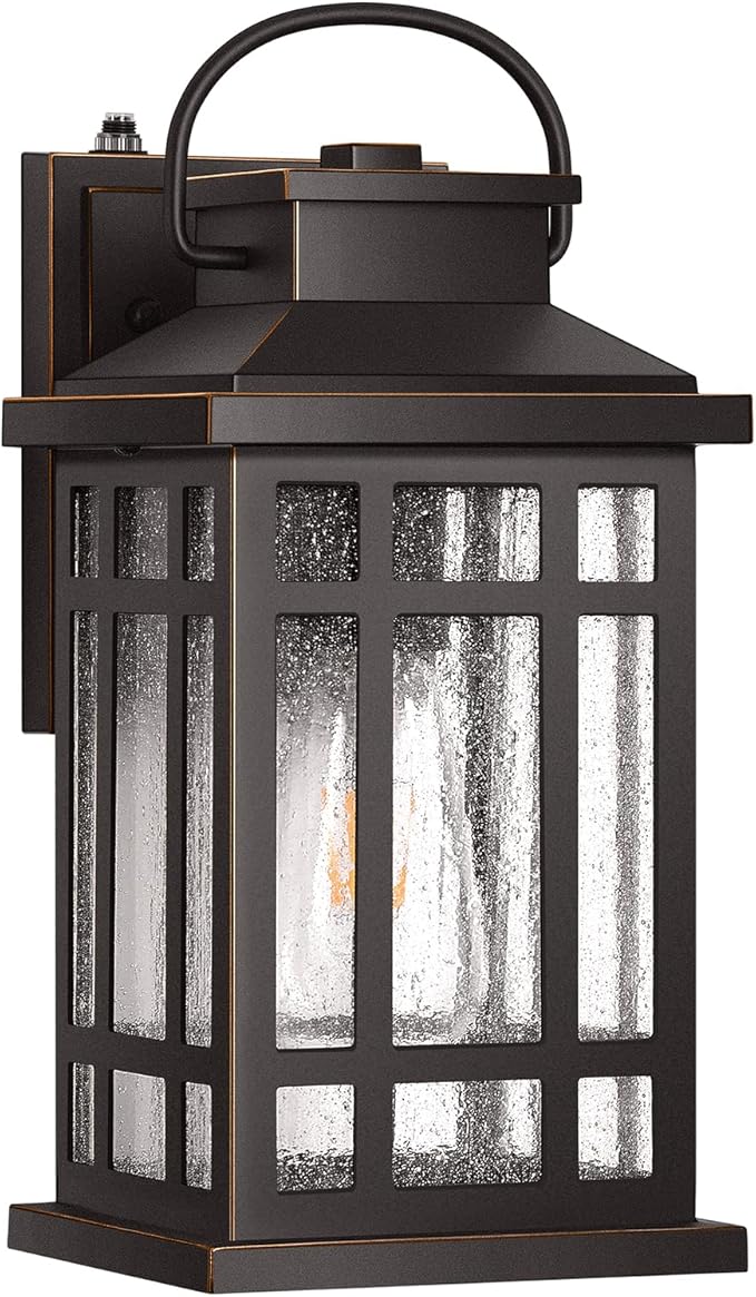 ORB Dusk to Dawn Outdoor Lighting Oil Rubbed Bronze Exterior Light Fixtures 100% Aluminum Anti-Rust Waterproof Modern Outside Lights for House Porch Garage Front Door Easy-to-Install
