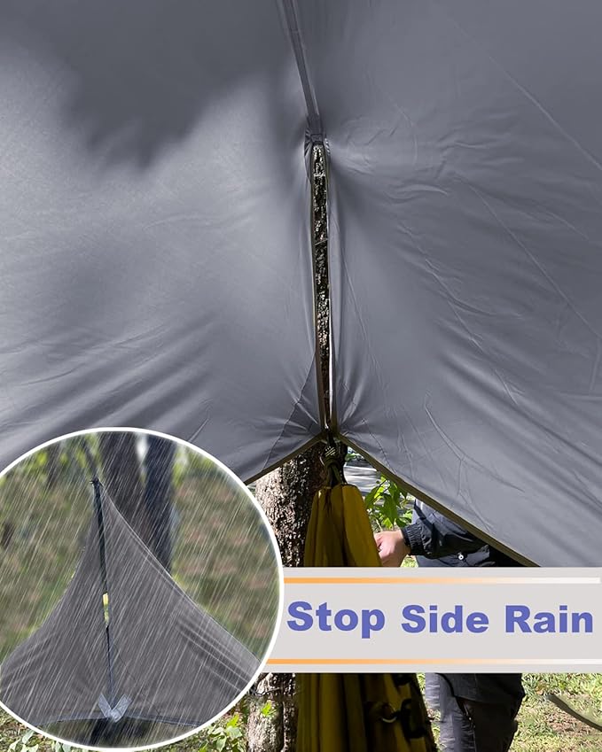 Sunyear Camping Hammock Portable Single &amp Double Hammock with Net 2 Person Hammock Tent with 2 * 10ft Straps Best for Outdoor Hiking Survival Travel
