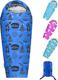 KidzAdventure Mummy Style 32 – 59F Kids Sleeping Bag with Pillow Sleeve 4 Season Lightweight and Backpacking Style Ideal for Camping Sleepover Boys Girls Youth and Toddlers