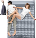 Double Camping Air Mattress with Built-in Foot Pump for 2 Person Heavy Duty Waterproof Inflatable Sleeping Pad for Backpacking Hiking Tent Upgraded 84.6 x 51.5 x 8 (Grey)