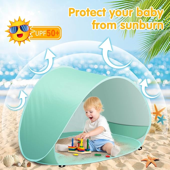 Baby Beach Tent Pop Up Beach Tents Baby Tent for Beach Portable Shade Pool UV Protection Sun Shelter for Infant
