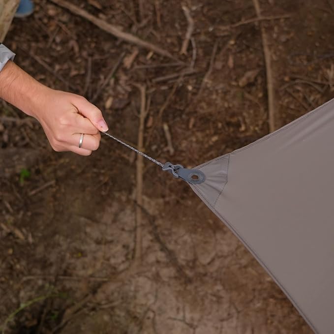 KAMMOK Kuhli Ultralight | Versatile Weather Shelter (Waterproof Durable Portable Camping Tarp Hammock Tarp Rain Cover) Crater Gray