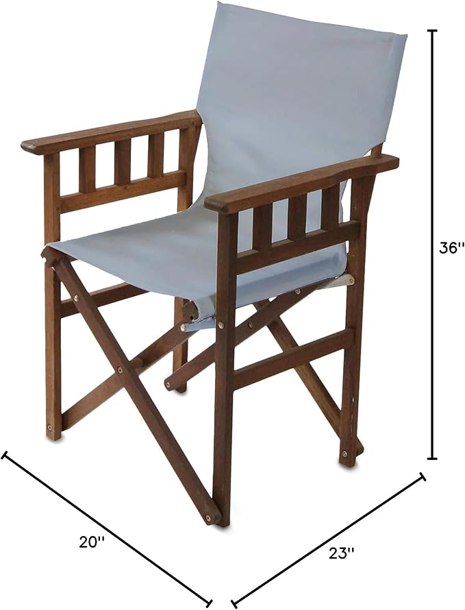 BYER OF MAINE Pangean Campaign Chair Portable Hardwood Folding Chair with Heavy-Duty Canvas Seat Material. Ideal Patio Deck &amp Camping Seat 20″d × 23″w × 36″h 250 lbs Capacity Granite