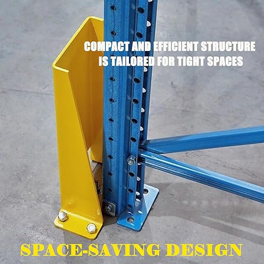 Pallet Rack Post Protectors 12 Height Steel Pallet Rack Guard Safety Yellow Racking Protectors (2 Packs)