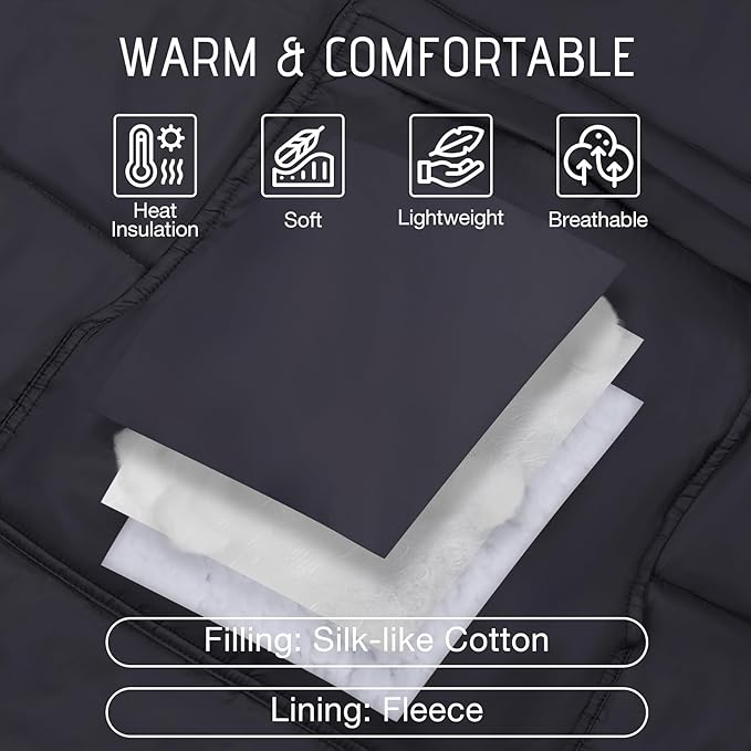 REDCAMP Wearable Camping Poncho Blanket 4-in-1 Waterproof Windproof Thermal Blanket with Kangaroo Pocket &amp Carry Bag Lightweight Portable Insulated Poncho for Outdoor Hiking Stadium（Black）