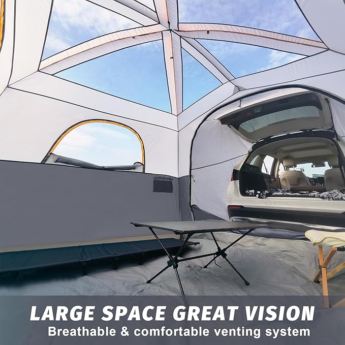 UNP SUV Tent for Camping 6-Person SUV Tailgate Tent - Easy Set Up with Rainfly 10'x9'x78in(H)