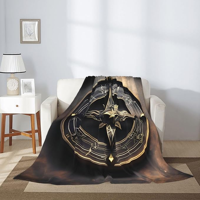 Magical Design Norse Runes Compass Soft Anti-Pilling Flannel Throw Blanket 50x60 Inches - Lightweight Warm Blanket for Couch BedCamping