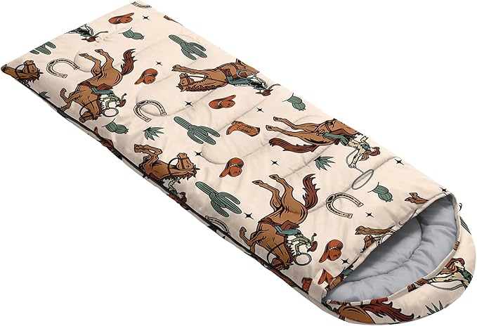 AILONEN Cartoon Camping Sleeping Bag for Boys Girls AdultsLightweight &amp Waterproof3 Season Warm &amp Cold WeatherPortablePrinted Sleeping BagTravelingCampingHiking