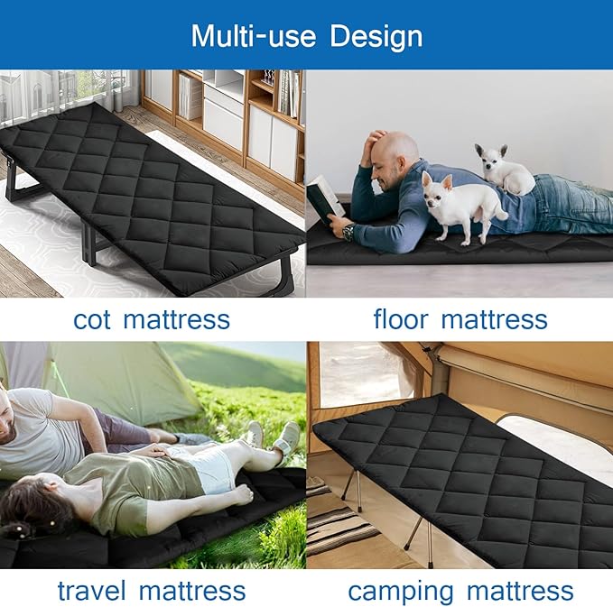 Cot Mattress Pad (Improved Thickness) Quilted Cot Pads for Camping Sleeping Mattress Topper 30 X 75 for Camp/Rv Bunk/Narrow Twin Beds