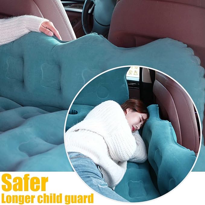 TXGJWRA Bed for Car Inflatable Car Air Mattress Camping Bed Back Seat Mattress Inflatable Mattress Air Bed for Car Universal SUV Extended Air Couch with Air PillowsBlack(Color)