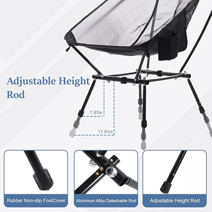 Bluewell Moon Chair Portable Camping Chair Backpacking ChairAircraft-Grade Aluminum CompactVentilated Lightweight Foldable Chairs for Hiking MountaineeringOutdoorsBeach &amp Lawns