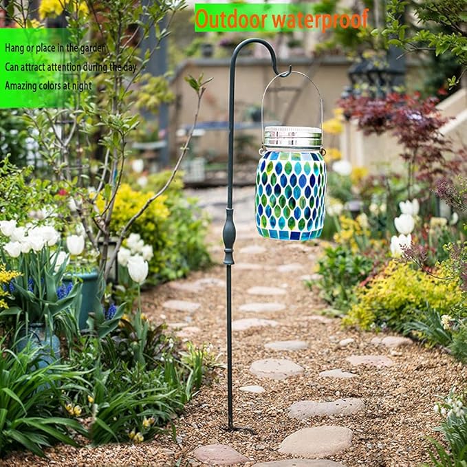 Mosaic Lights Solar Outdoor Hanging Lanterns Garden Decor Christmas Gifts for Women Mom Grandma Halloween Decor Lights Outdoor Waterproof Lights GardenPatioPathway &amp Yard Décor