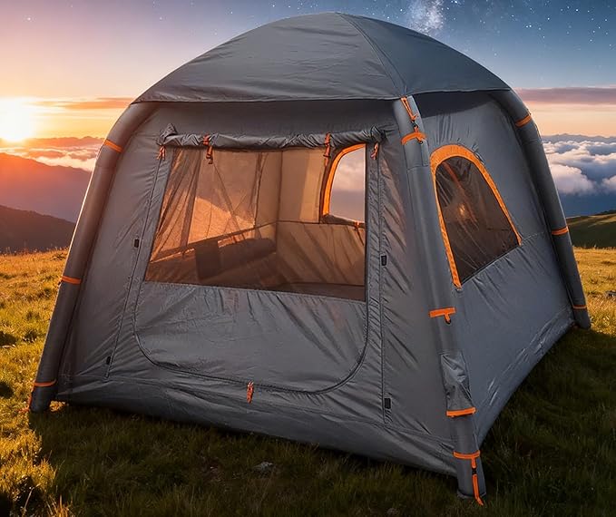 Inflatable Tents for Camping2/4 Person Easy Setup Blow Up Tents for 4 Seasons Waterproof InflatableTent for Camping Air Glamping Tents for Camping Adult