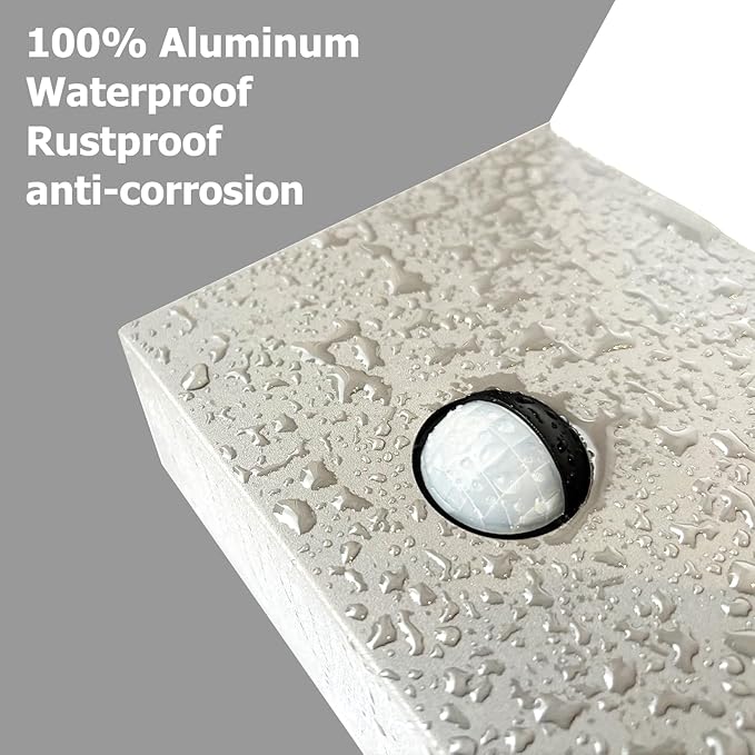 Motion Sensor Outdoor Wall Light LED Bright Wall Mount Lamp Modern White Wall Sconce Lighting Fixture Aluminum Lights for Porch Front Door Garden Yard Patio