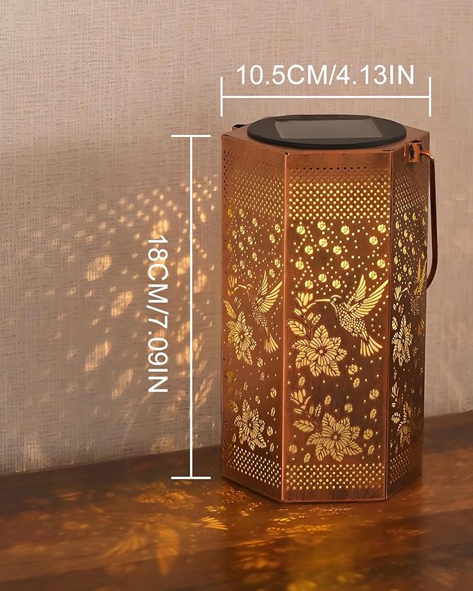 2 Pack Hummingbird Solar Lantern Outdoor Waterproof Outdoor - Mothers Day Gifts for Mom Grandma - Birthday Day Gifts for Women Garden Decor Solar Lights Outdoor