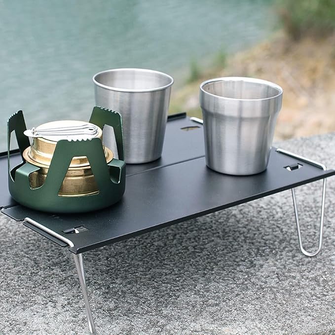 Portable Folding Camp Table Lightweight Aluminum Outdoor Picnic Desk Compact Hiking BBQ Folding Table with Storage Bag