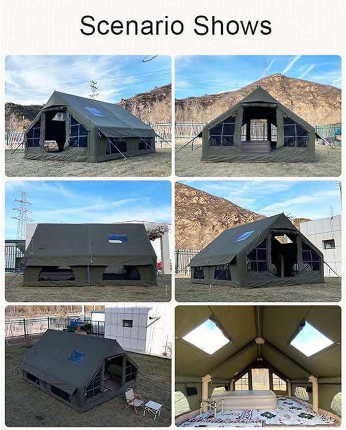 Inflatable Tents for Camping Large Inflatable Camping Tent with Hand Pump Easy Setup Tents for 4-6 People Portable Glamping Tent