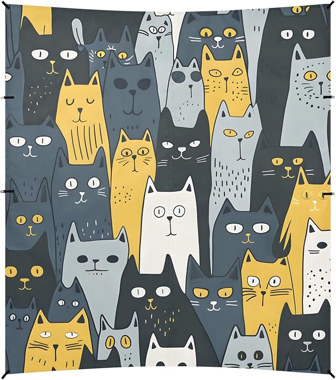 Texture of A Crowd of Cats Camping Sun Shelter Beach Tent Portable Beach Sun Shade Outdoor Canopy for Camping Trips Fishing Picnic