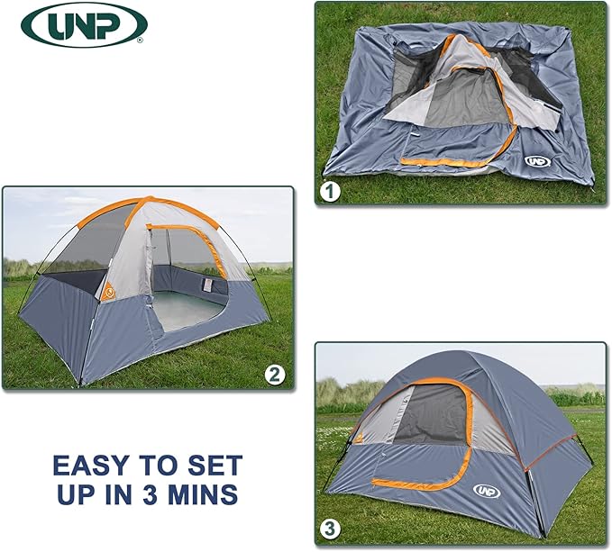 Camping Tent 2-4 Person Waterproof Windproof Tent with Rainfly Easy Set up-Portable Dome Tents for Camping…