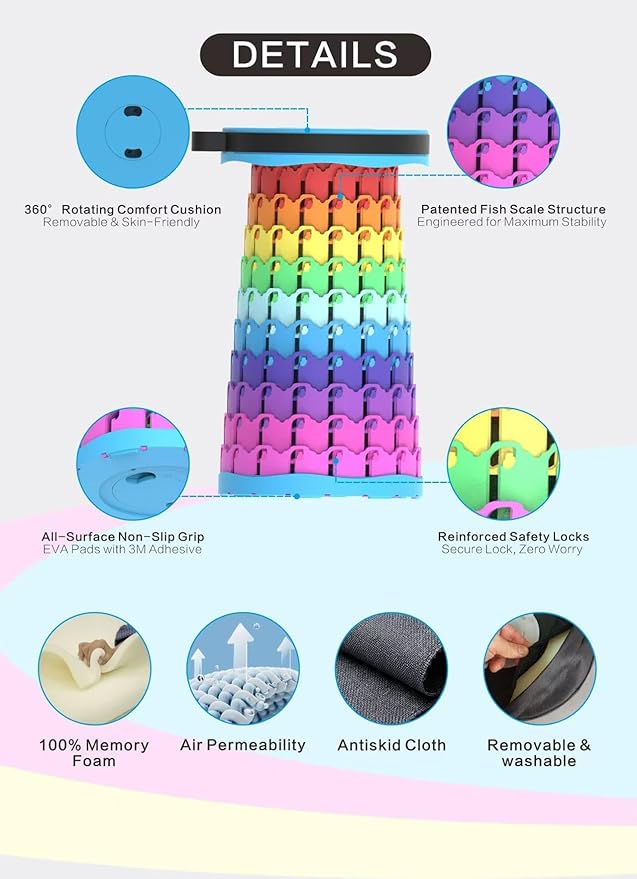 Portable Folding Chair (Rainbow)