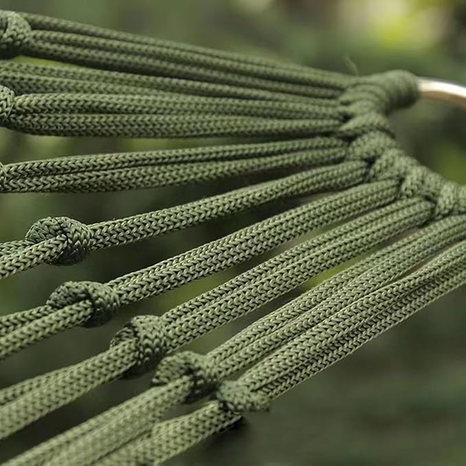 Nylon Rope Meshes Hammock Portable Outdoor Camping Hammock Garden Swing Hanging Bed for Garden Beach Yard Travel