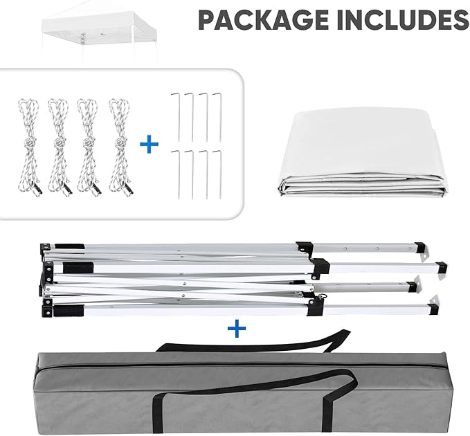 COOS BAY Pop Up Canopy Tent 5x5 Portable Lightweight Sun Shelter with Carry Bag Outdoor Shade for Beach Sports Hiking Patios Backyard Events White