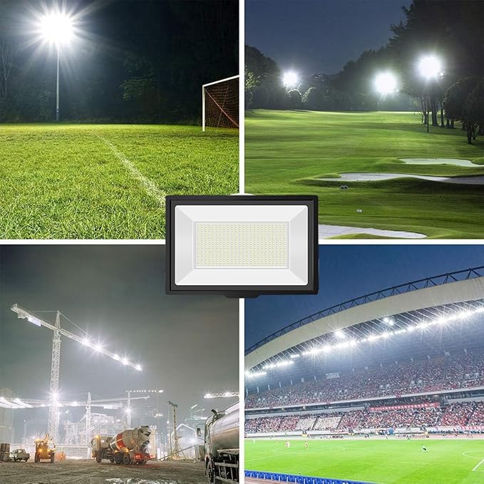 500W LED Flood Lights Outdoor 2 Pack IP66 Waterproof 6000K Daylight White Security Lights Outside Bulb Exterior Wall Lights for Yard Stadium Garden