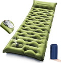 Camping Sleeping Pad5.9 Inch Thick Camping Mat with Built in Pillow and Foot PumpSelf Inflating Sleeping Pad for Camping Backpacking（Green