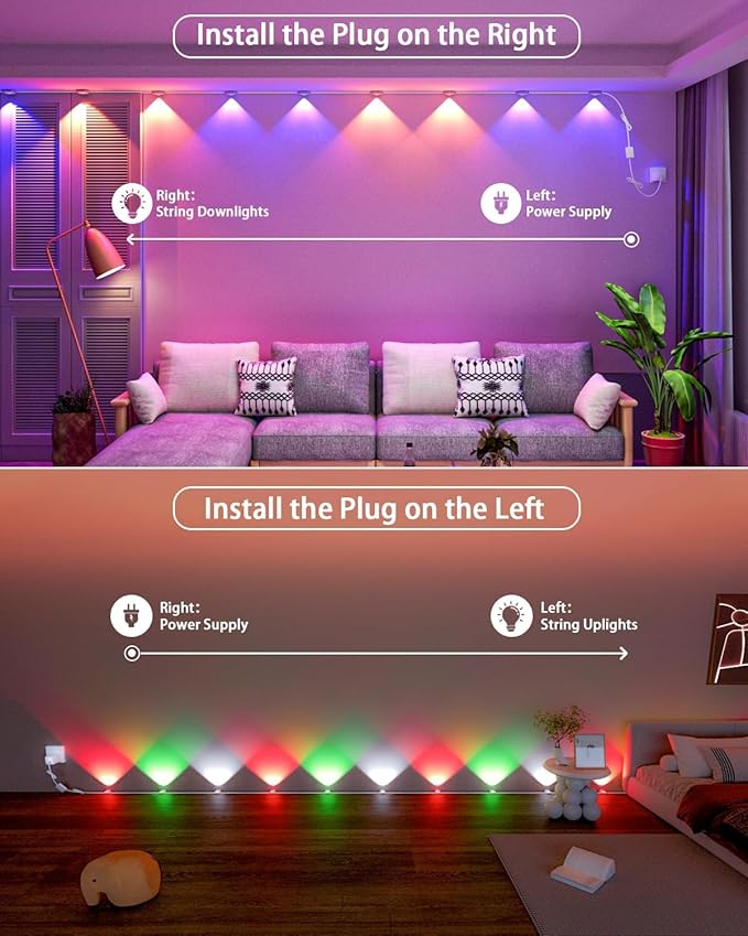 Permanent Outdoor Lights150ft RGB+IC Smart Outside Lights with 90 LED APP Control Dimmable50 Scene Modes for Outdoor Decor IP68 Waterproof Eaves Lighting for Daily Holiday Christmas Decorations