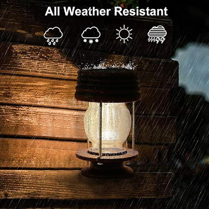 pearlstar Solar Lanterns Outdoor Waterproof 8.3” Solar Lights Outdoor Decorative Bright Outside Solar Table Lamp30 Lumen 2 Pack for Garden Patio Yard Backyard Pathway Porch Driveway (Warm White)