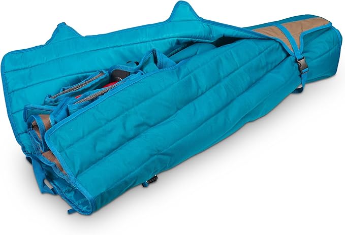 Kelty Deluxe Lounge Chair – Folding Outdoor Camp Chair Insulated Cupholders Customized Recline Steel Frame Padded Roll Storage 2024 (Deep Lake)
