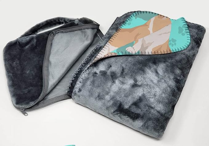 Caroline's Treasures MLM1047TBLT Fawn Cardigan Corgi Soft Travel Blanket with Bag Airplane Blanket Indoor Outdoor Camping Blanket for Traveling Picnics Beach Trips Concerts