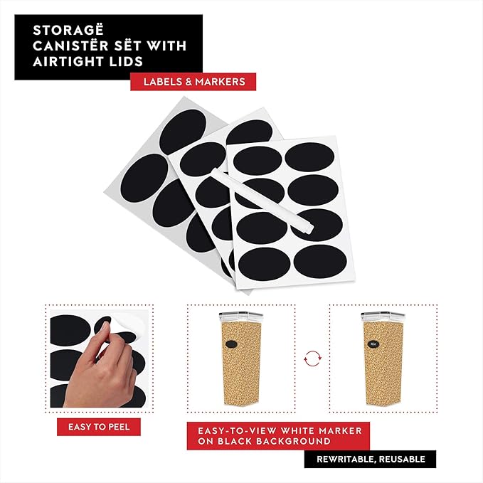 Airtight Food Storage Containers with Lids Set of 4-95 fl. oz Pasta storage Containers BPA Free Plastic Spaghetti container - Air Tight Canisters for Kitchen Pantry Organization