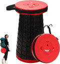 Upgraded Collapsible Stool 800 lbs Heavy Duty Capacity &amp Lightweight 2.6 lbs 18-Inch Portable Retractable Folding Stool for Adults Camping Fishing Hiking BBQ Travel Outdoor Events